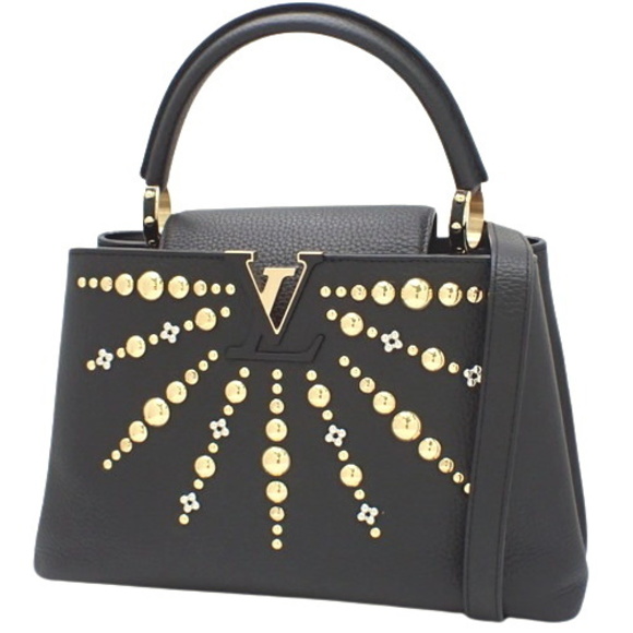 Louis Vuitton Capucines Mm Leather Handbag Black - Picture 1 of 7
